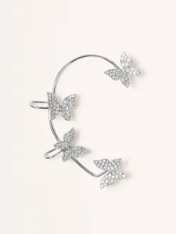 Alloy Rhinestone Butterfly Cuff Earrings