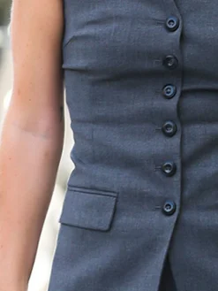 Asymmetrical Regular Fit Urban Plain Vest