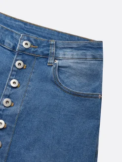 Buckle Detail Straight-Leg Denim Jeans