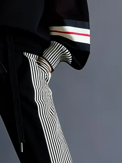 Casual Colorblock Ankle Cuffed Pants
