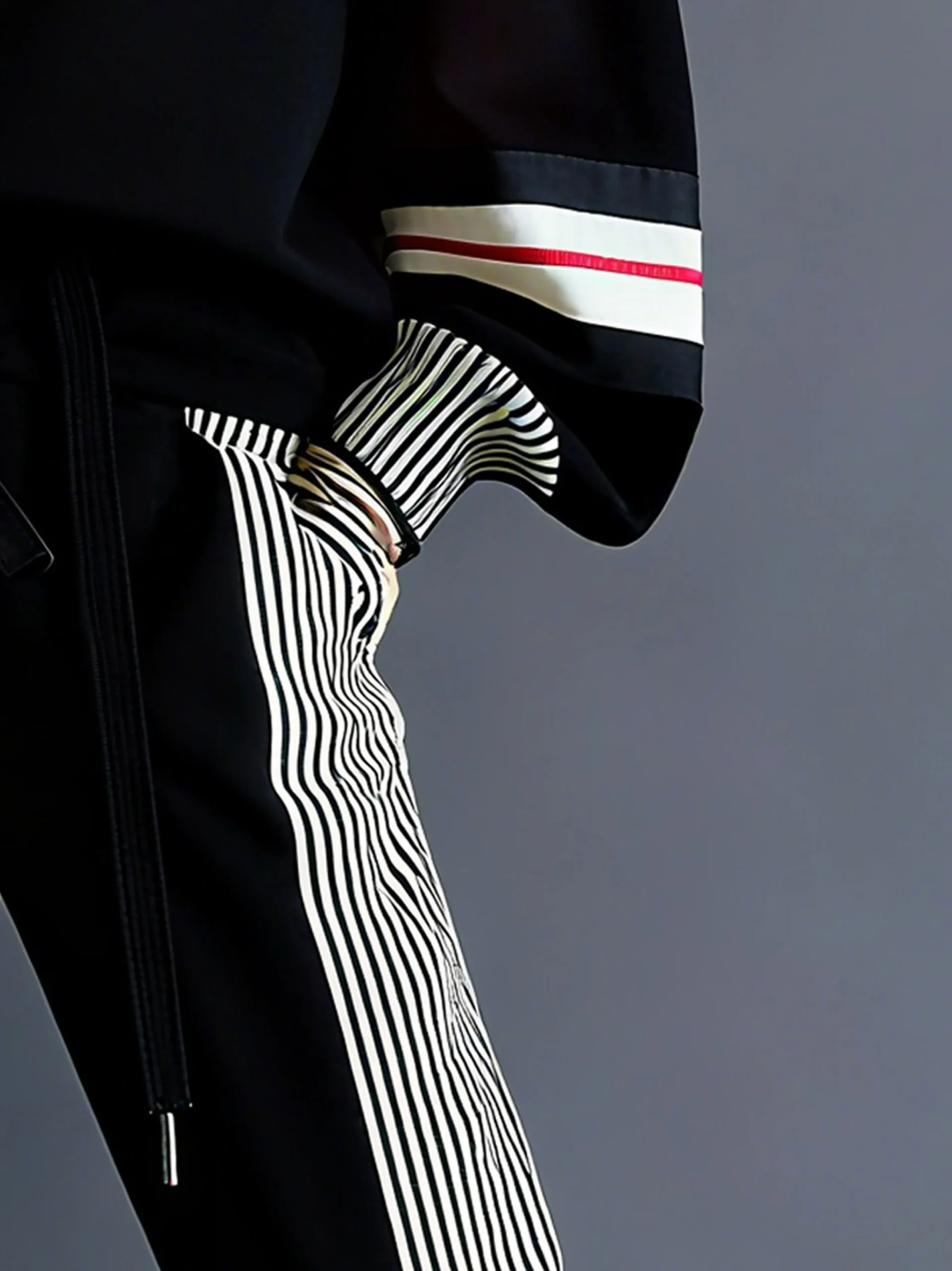 Casual Colorblock Ankle Cuffed Pants