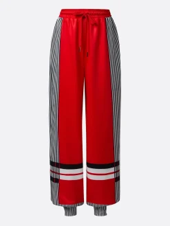 Casual Colorblock Ankle Cuffed Pants