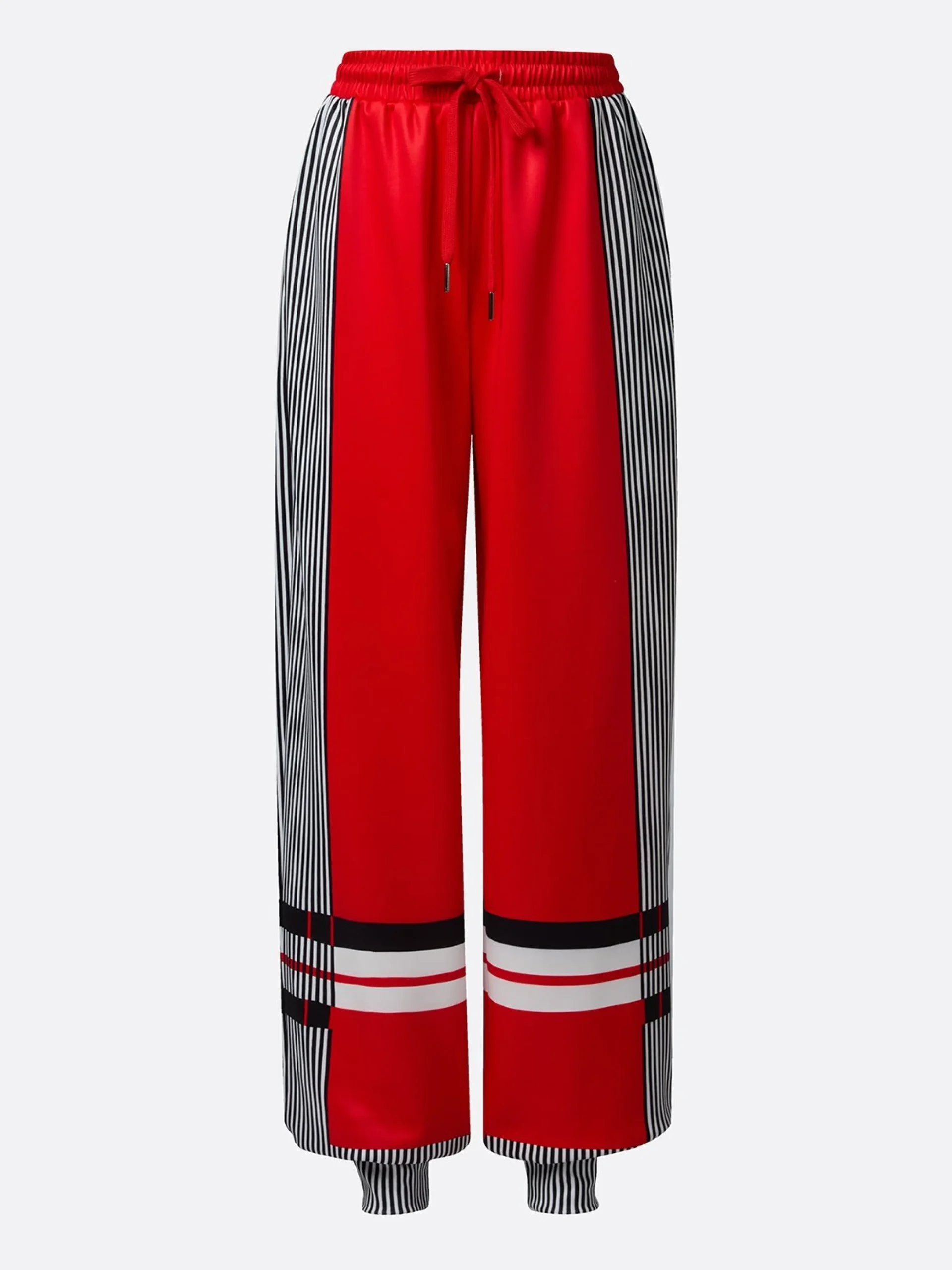 Casual Colorblock Ankle Cuffed Pants