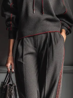 Casual Color Block Binding Hoodie