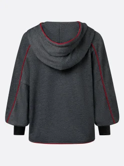 Casual Color Block Binding Hoodie
