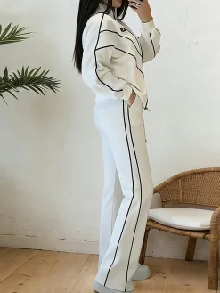 Casual Color Block Blazer Loose Stand Collar H-Line Daily Jacket