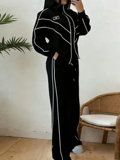 Casual Color Block Blazer Loose Stand Collar H-Line Daily Jacket