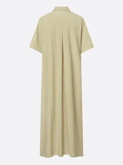 Casual Colorblock Relaxed Maxi Shirt Dress