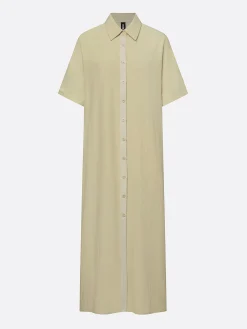 Casual Colorblock Relaxed Maxi Shirt Dress