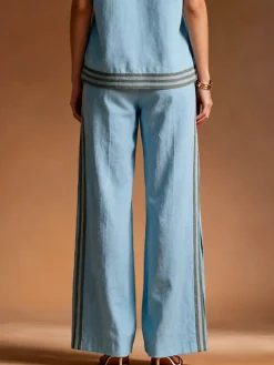 Casual Color Block Straight Pants