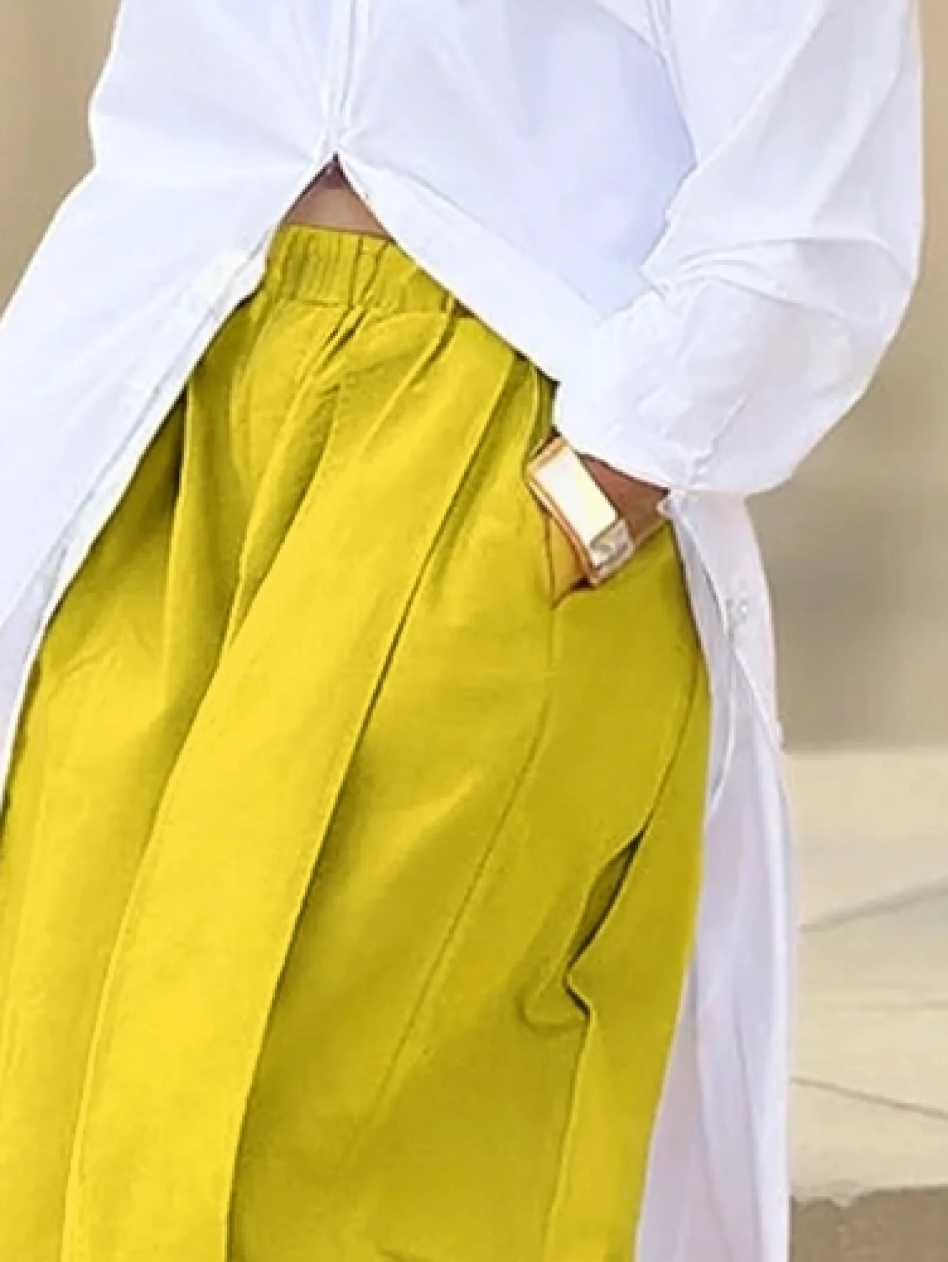 Casual Cotton Wide-Leg Cropped Pants