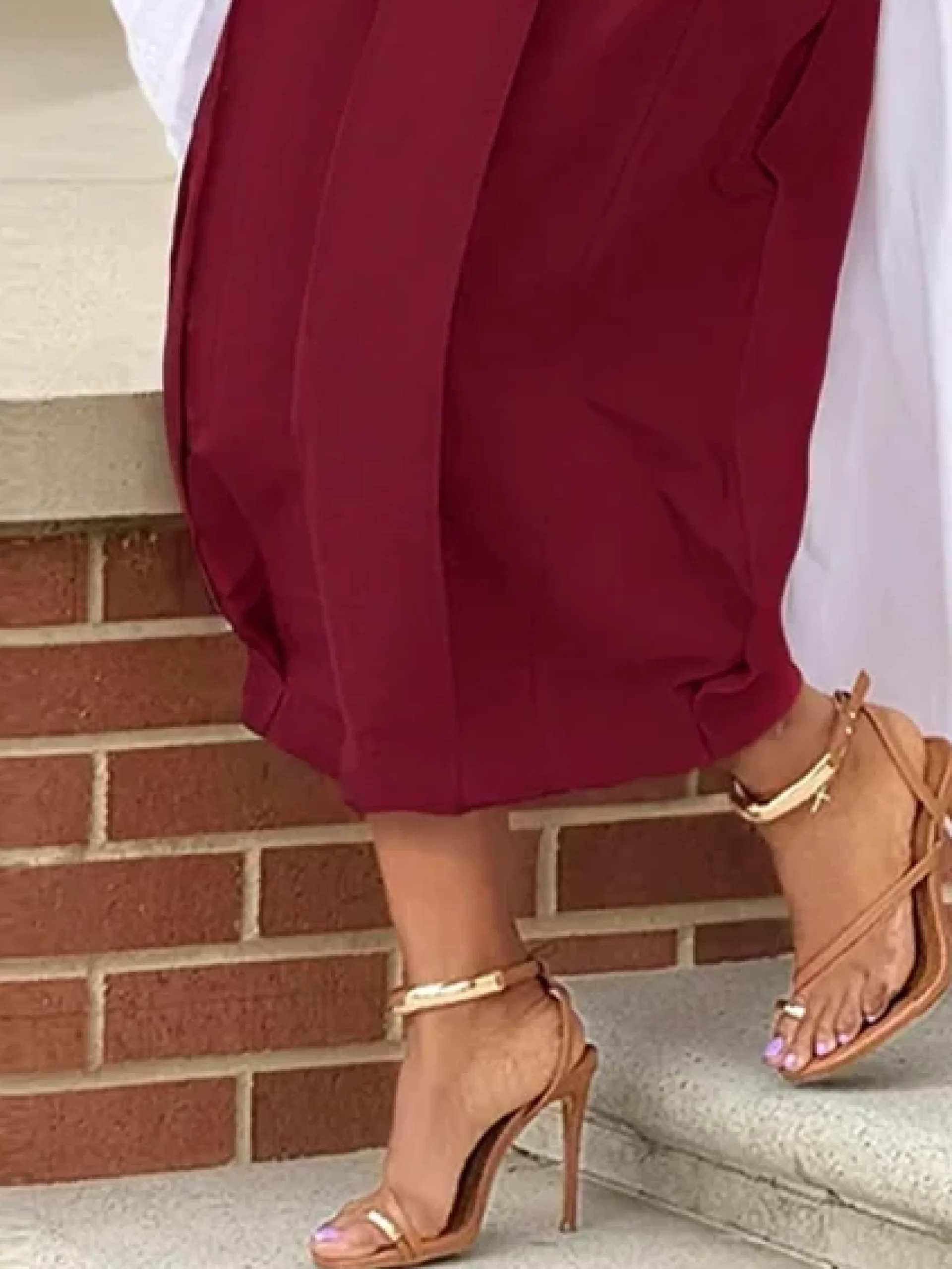 Casual Cotton Wide-Leg Cropped Pants