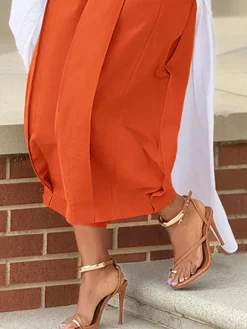 Casual Cotton Wide-Leg Cropped Pants
