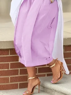 Casual Cotton Wide-Leg Cropped Pants