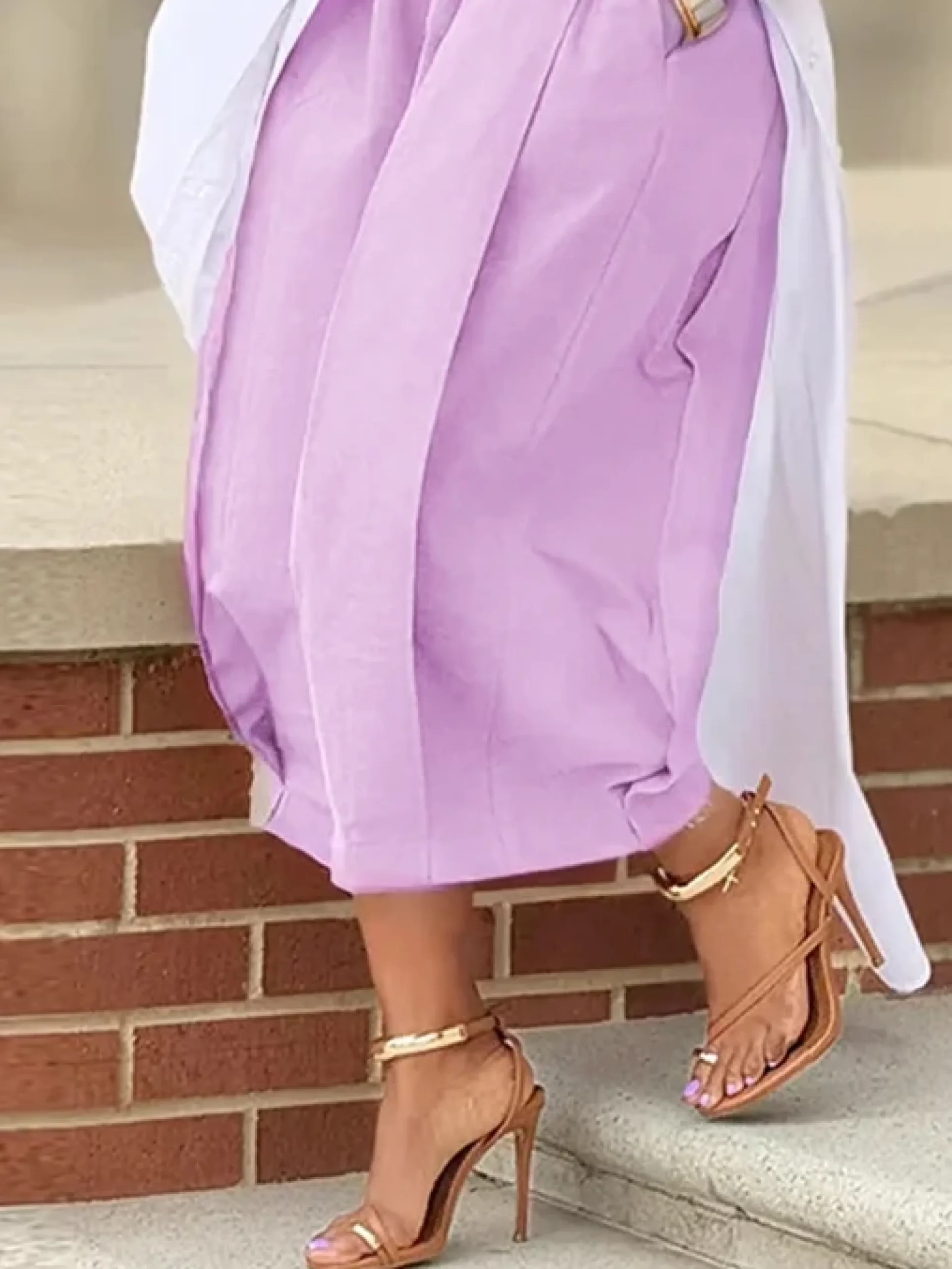 Casual Cotton Wide-Leg Cropped Pants