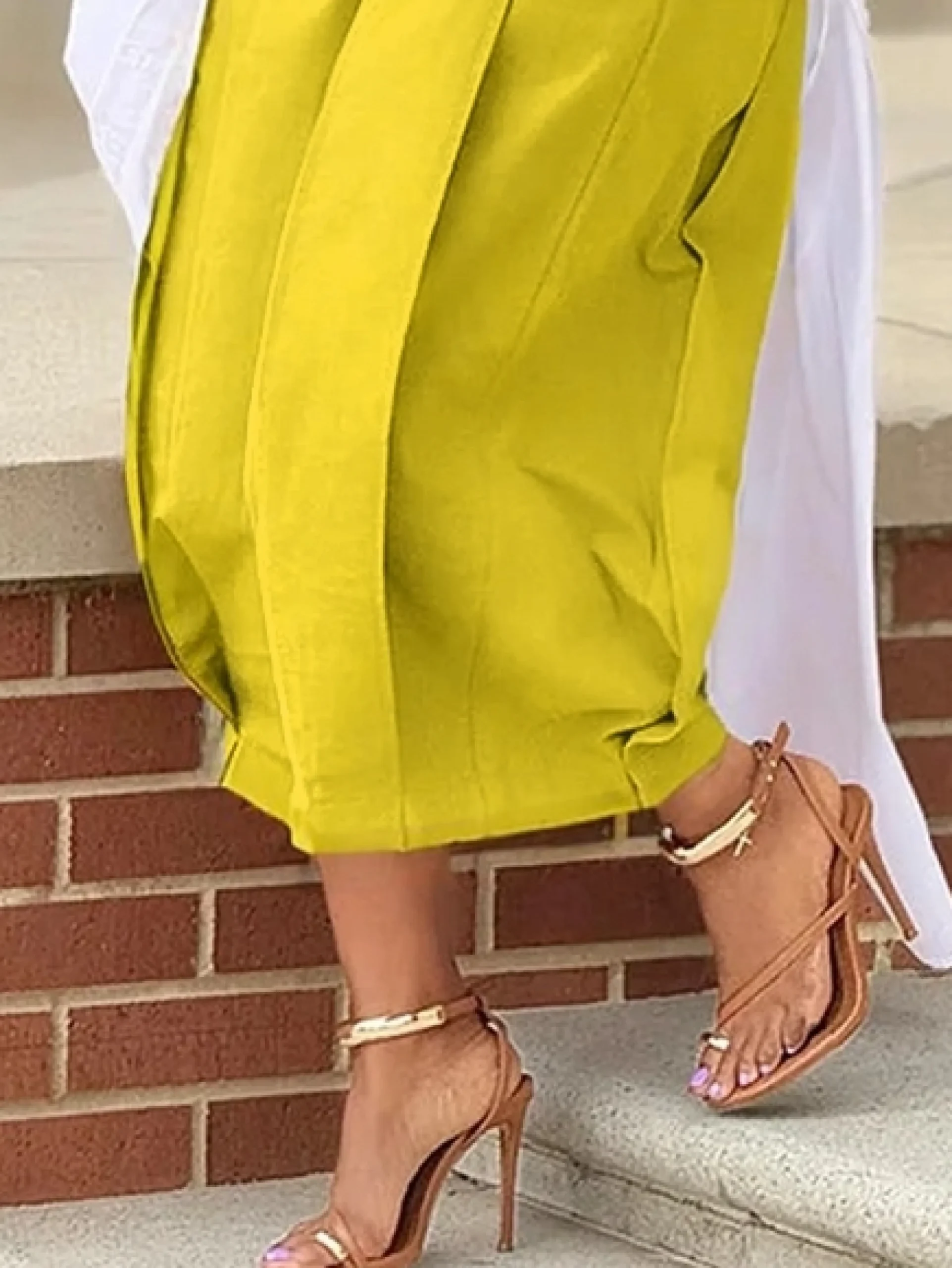 Casual Cotton Wide-Leg Cropped Pants