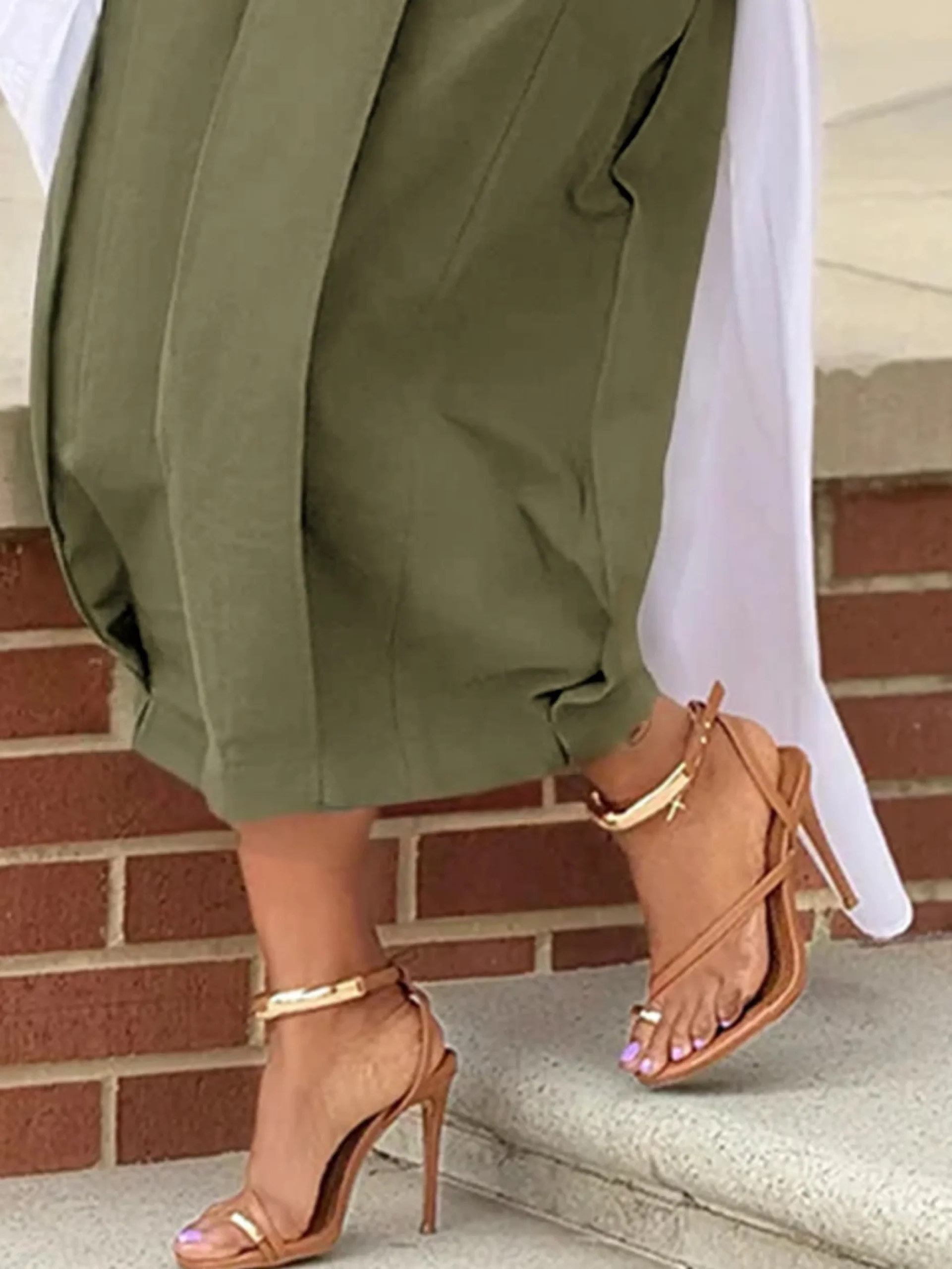 Casual Cotton Wide-Leg Cropped Pants