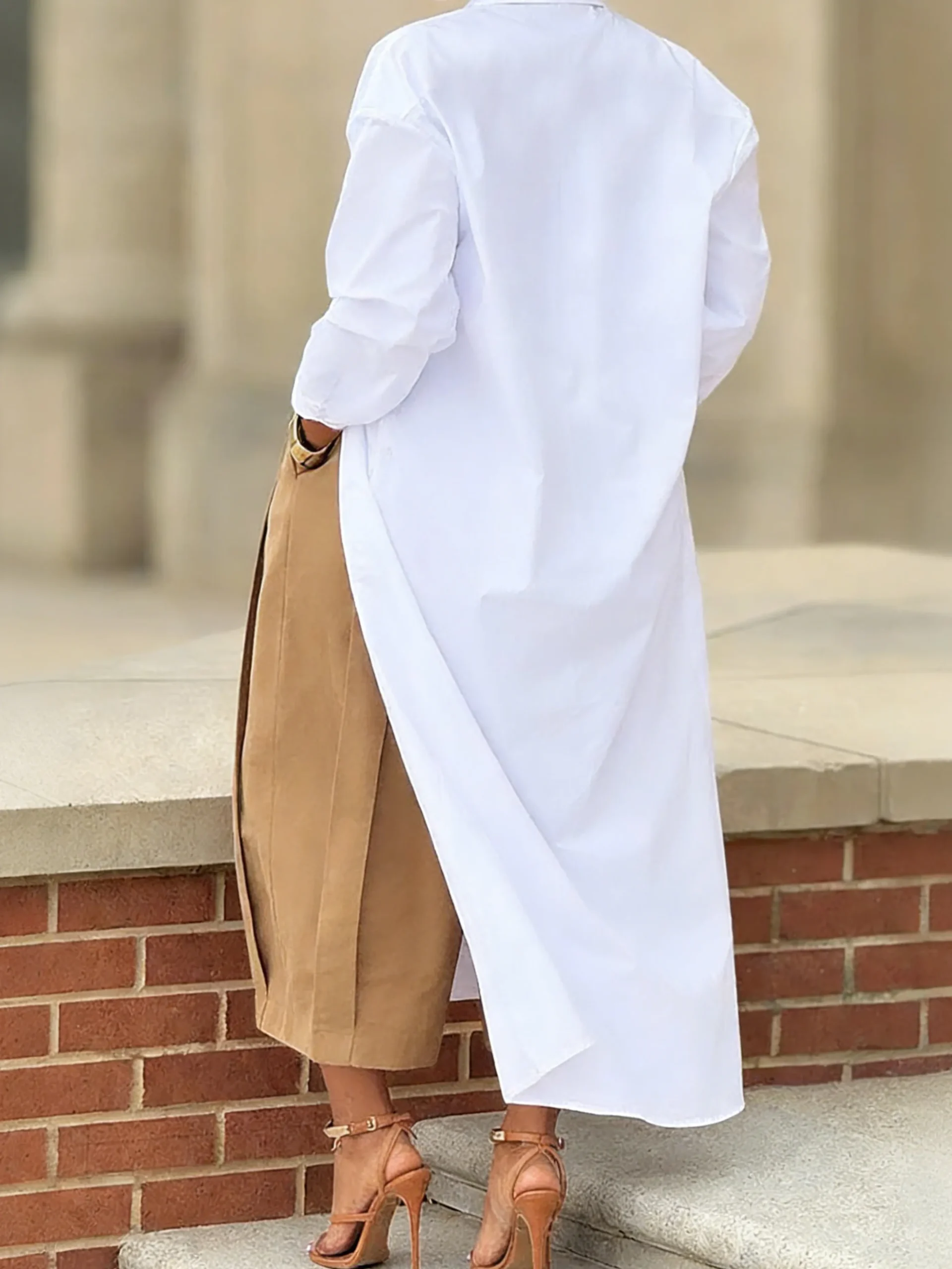 Casual Cotton Wide-Leg Cropped Pants