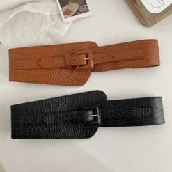 Casual Crocodile Embossed Irregular Girdle Belt