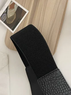 Casual Crocodile Embossed Irregular Girdle Belt