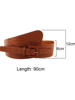 Casual Crocodile Embossed Irregular Girdle Belt