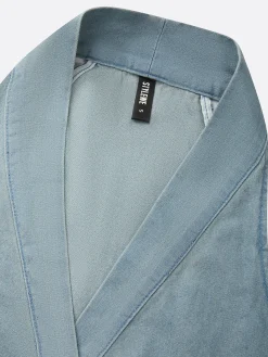 Casual Denim Halter Top Sleeveless Deep V-Neck Loose Summer Blouse