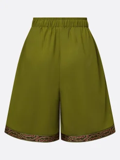 Casual Ethnic Print High Waist Shorts