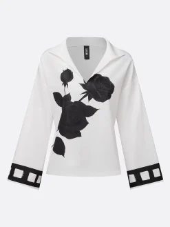 Casual Floral Printing Shawl Collar Blouse