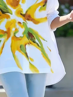 Casual Floral Printing Shirt Collar Shirt