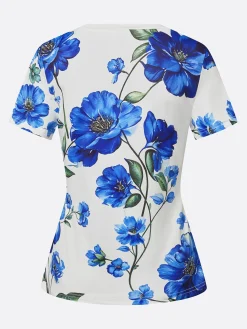 Casual Floral Slim Fit Short Sleeve Tee