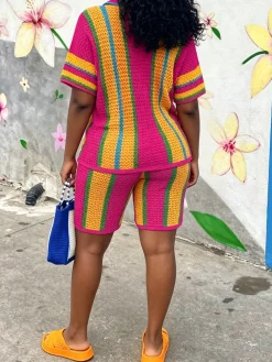 Casual Geometric Straight Pants Shorts