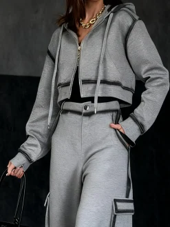 Casual Gradient Pattern Hooded Jacket
