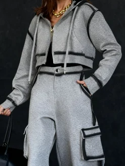 Casual Gradient Pattern Hooded Jacket