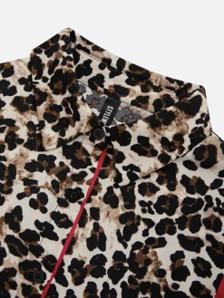 Casual Leopard Colorblock Tailored Maxi Dress