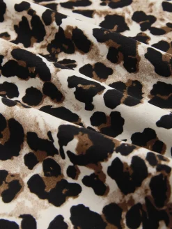 Casual Leopard Colorblock Tailored Maxi Dress