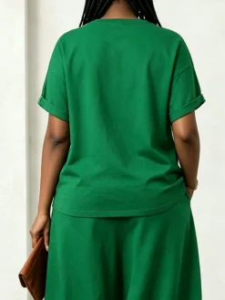 Casual Letter Print Tailored Short Sleeve Tee