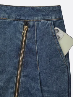 Casual Long Straight Pants H-Line Zipper Regular Fit Daily