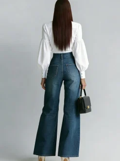Casual Long Straight Pants H-Line Zipper Regular Fit Daily