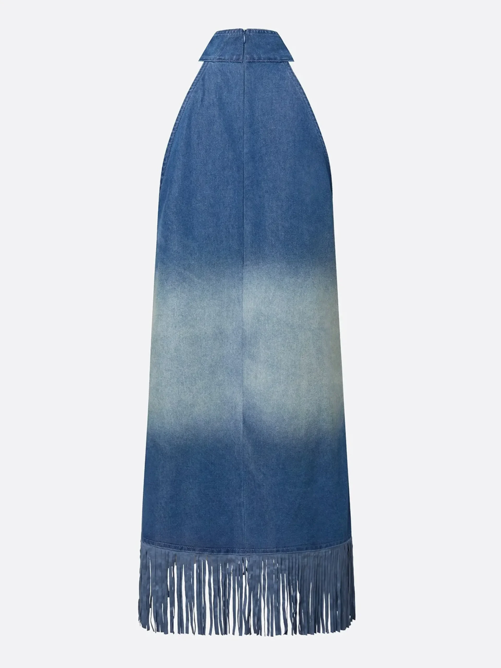 Casual Natural Denim Mini Dress Stand Collar Daily Wear