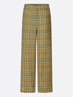 Casual Plaid High Waist Straight Pants H-Line Spring Trousers