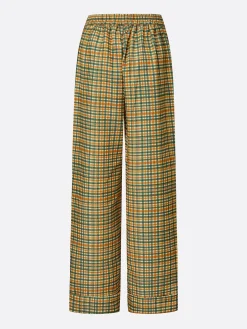 Casual Plaid High Waist Straight Pants H-Line Spring Trousers