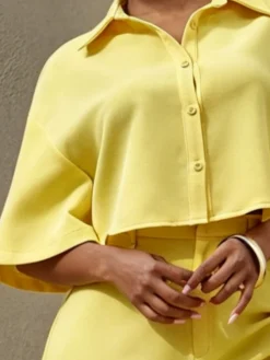 Casual Plain Buttoned Shirt
