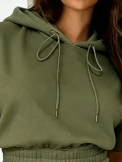 Casual Plain Hooded Hoodie
