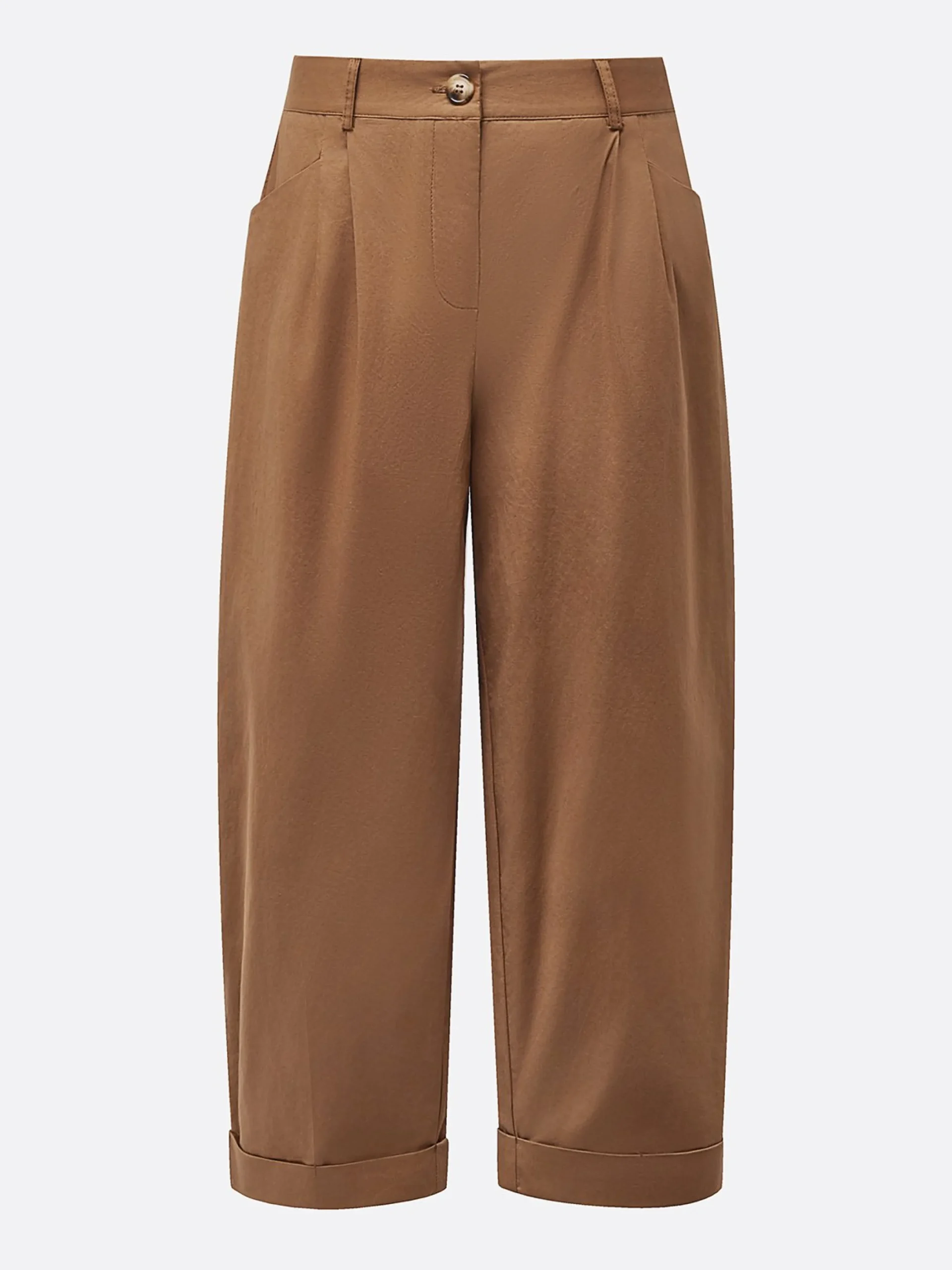 Casual Plain Pockets Turnip Pants No Belt