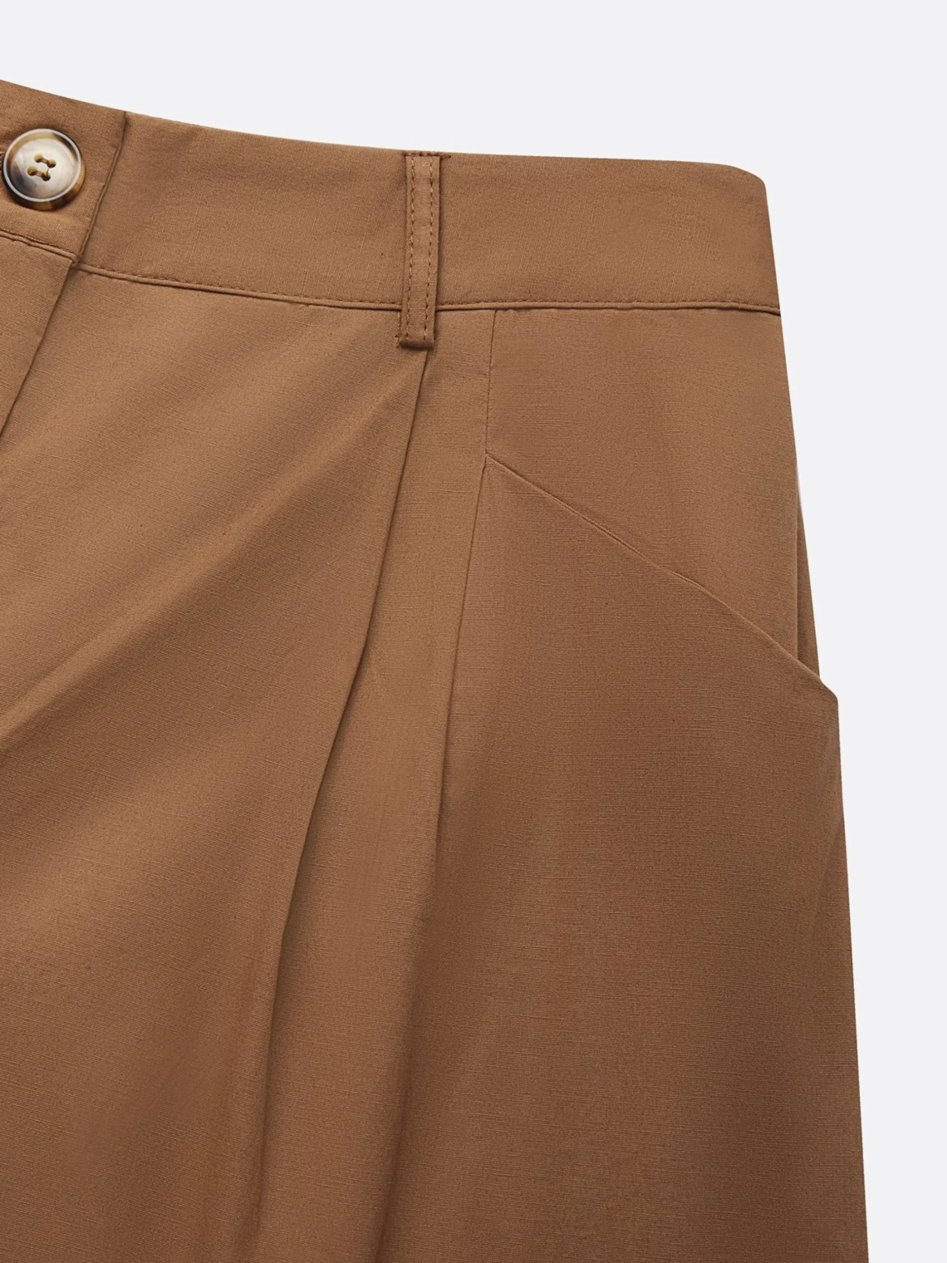 Casual Plain Pockets Turnip Pants No Belt