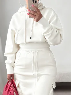 Casual Plain Raglan Sleeve Hoodie