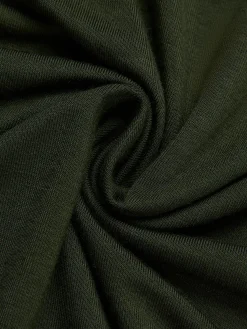 Casual Plain Ruched Cowl Neck T-shirt