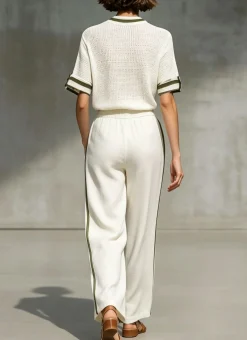 Casual Plain Split Joint Knit Top