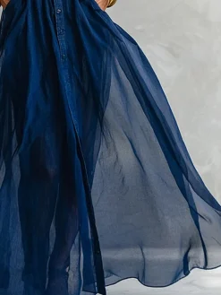 Casual Plain Split Joint Shirt Collar Maxi Dress