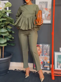 Casual Plain Straight Pants